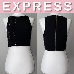 NEW Express Lace-up Sleeveless Crop Tank; XS